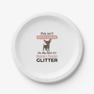 Zwergpinscher Glitter Lustiges Hundeshirt Design_ Pappteller