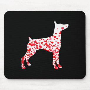 Zwergpinscher Herz Hund Valentinstag Mousepad