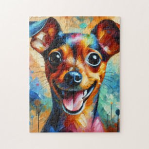 Zwergpinscher Hund Acryl Druck Puzzle