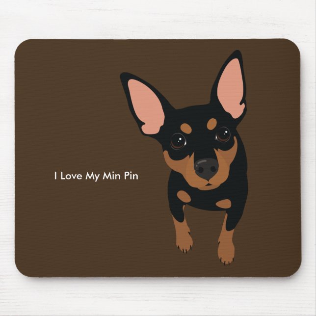 Zwergpinscher-Hund Mousepad (schwarzes TAN) (Vorne)