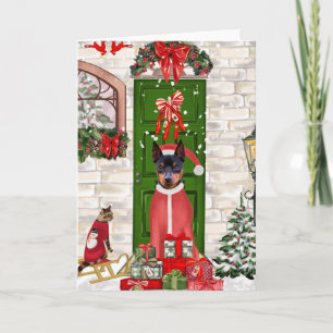 Zwergpinscher-Hund Weihnachten  Karte