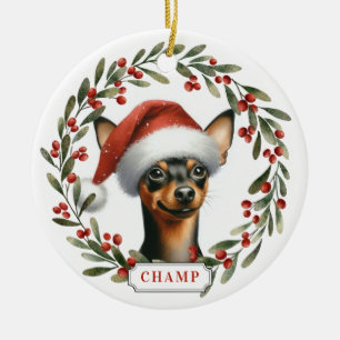 Zwergpinscher Keramik-Kreis-Ornament Keramik Ornament