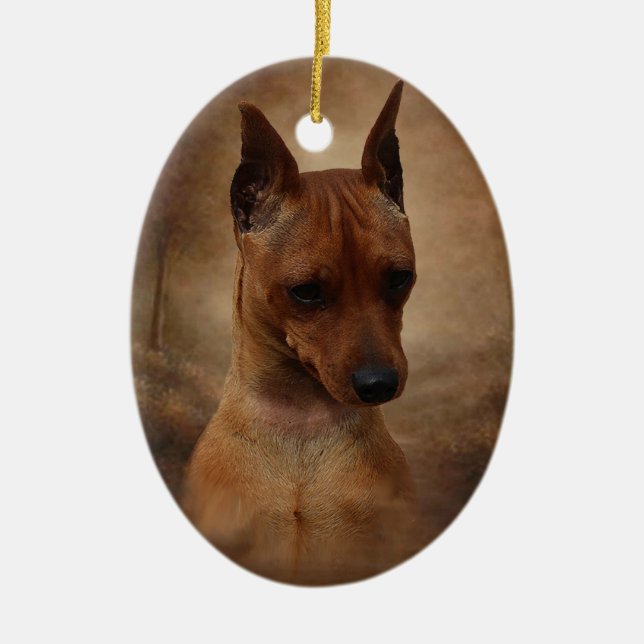 Zwergpinscher Keramik Ornament (Vorne)