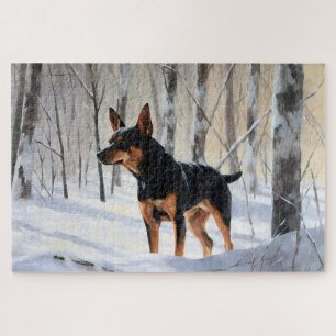 Zwergpinscher Lass es schneien Weihnachten Puzzle