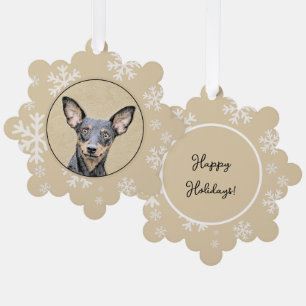 Zwergpinscher-Malerei Süße originelle Hundekunst Ornament Karte