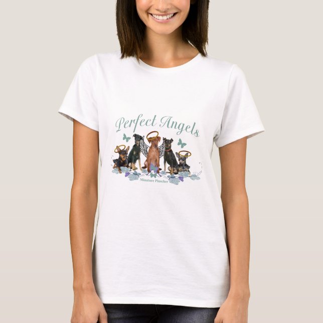 Zwergpinscher-perfektes Engels-Kleid T-Shirt (Vorderseite)