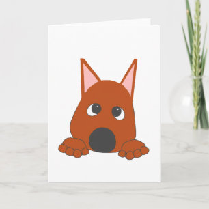 Zwergpinscher Rost Spähender Cartoon Karte