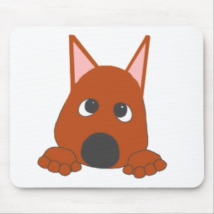 Zwergpinscher Rost Spähender Cartoon Mousepad