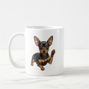 Zwergpinscher-Welpe Min Pin Hund Papa Mama Hallo Kaffeetasse