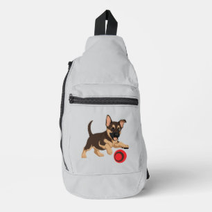Zwergpinscher-Welpen-Vater Grauer Reise-Rucksack Crossbody Bag