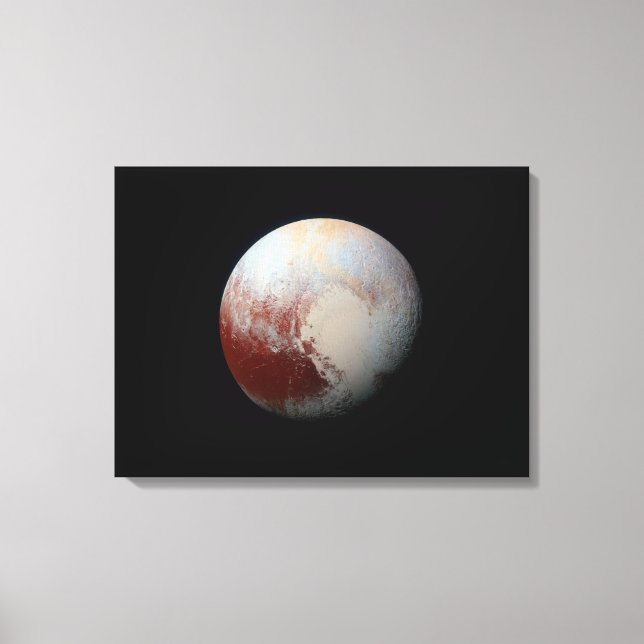 Zwergplanet Pluto von New Horizons ummantelt Canva Leinwanddruck (Vorderseite)