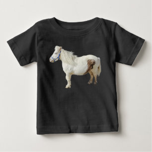 Zwergpony Mini WEIßES PFERD Kleintier Baby T-shirt