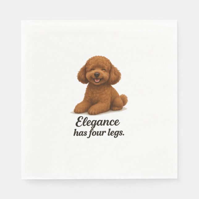 Zwergpudel � Eleganz hat vier Beine Serviette (Vorderseite)