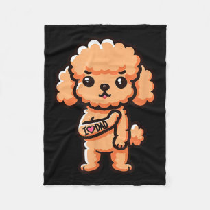 Zwergpudel Ich liebe Papa Lustiges Hundetattoo _1  Fleecedecke