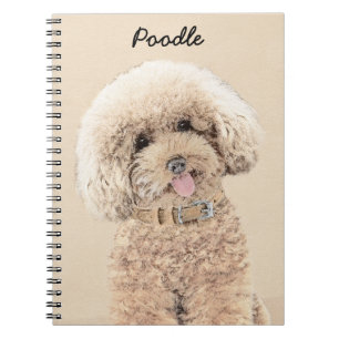 Zwergpudel Toy Apricot Creme Braun Hund Kunst Notizblock
