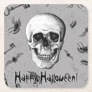 Zwergschädel und Spinnen Rechteckiger Pappuntersetzer