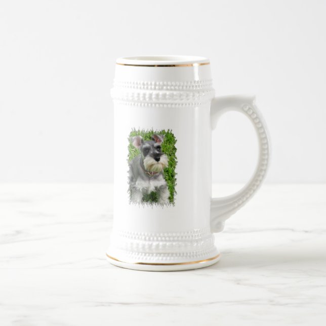 Zwergschnauzer-Bier Stein Bierglas (Rechts)