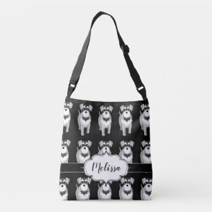 Zwergschnauzer-Gewohnheit Retro Tragetaschen Mit Langen Trägern