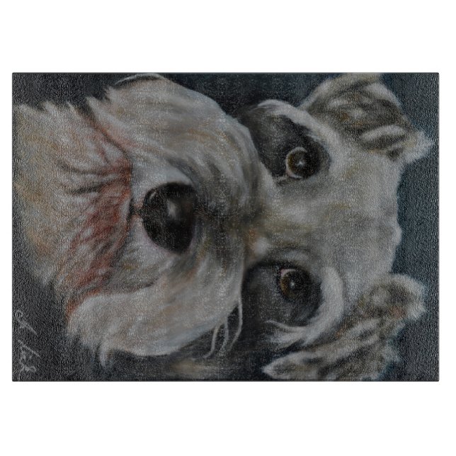 Zwergschnauzer - Glasschneiden-Brett Schneidebrett (Vorderseite)