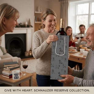 Zwergschnauzer Grau Geschenktüte Für Weinflaschen