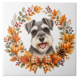 Zwergschnauzer Herbst Fliese