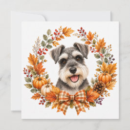 Zwergschnauzer Herbst Mitteilungskarte