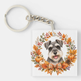 Zwergschnauzer Herbst Schlüsselanhänger