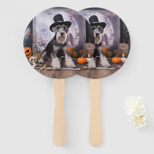 Zwergschnauzer Kürbisse Halloween Gruselig Fächer