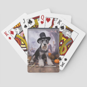 Zwergschnauzer Kürbisse Halloween Gruselig Spielkarten
