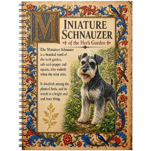 Zwergschnauzer, mittelalterliche Bestiarien-Kunst Notizblock