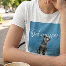 Zwergschnauzer Retro-Foto Blauer Himmel Hunde-Lieb