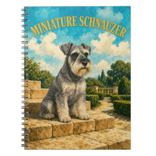 Zwergschnauzer, Vintage-Wasserfarben-Hundekunst Notizblock