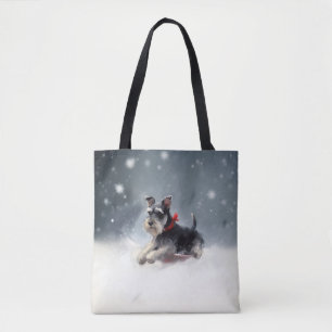 Zwergschnauzer Weihnachten Schnee Winter