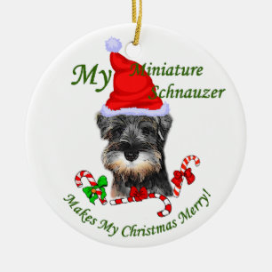 Zwergschnauzer-Weihnachtsgeschenk-Verzierung Keramikornament