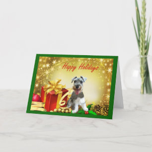 Zwergschnauzer-Weihnachtskarten-Geschenke Feiertagskarte