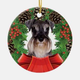Zwergschnauzer-Weihnachtsverzierung Keramik Ornament
