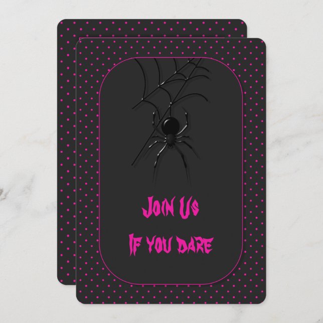 Zwergspinne Einladung (Vorne/Hinten)