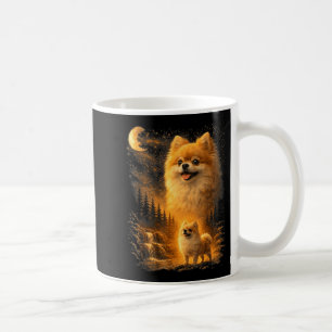 Zwergspitz heult zum Mond vintage 90er lustig Kaffeetasse