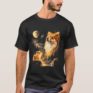 Zwergspitz heult zum Mond Vintage 90er Retro T-Shirt