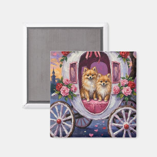 Zwergspitz Hund Valentinstag Magnet