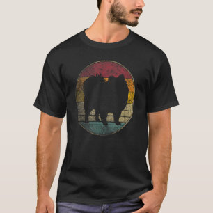 Zwergspitz-Hund Vintage abgenutzt Retro 70er 80er T-Shirt