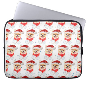 Zwergspitz-Hunderasse Weihnachtssterne Laptopschutzhülle