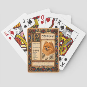 Zwergspitz, mittelalterliche Bestiarien-Kunst Spielkarten