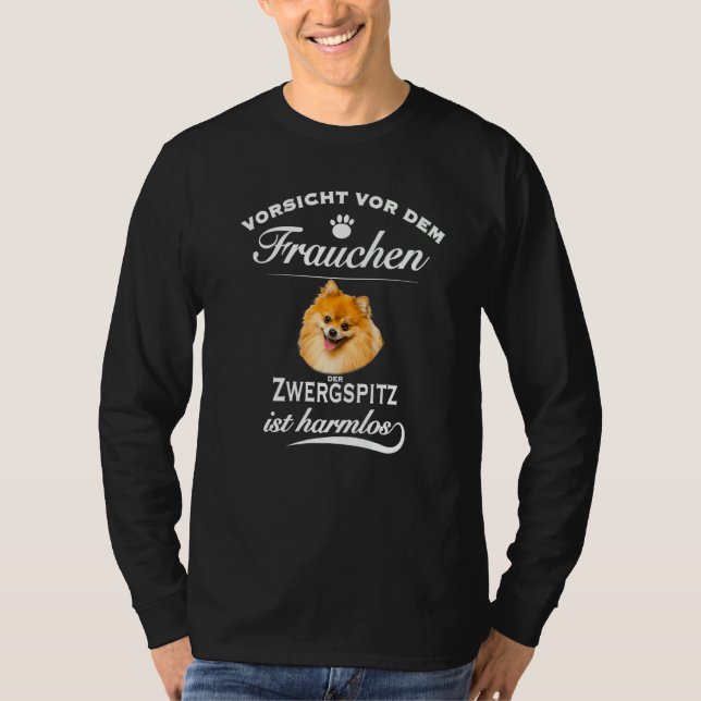 Zwergspitz   Pomeranian Hund T-Shirt (Vorderseite)