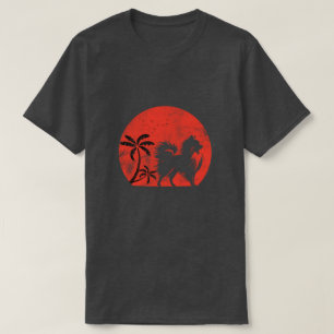 Zwergspitz-Sonnenuntergangs-Silhouette T-Shirt