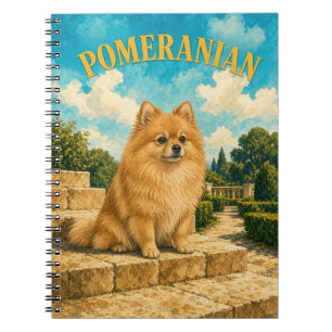 Zwergspitz, Vintage Wasserfarben-Hundekunst Notizblock