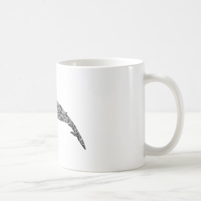 Zwergwal-Stammes- grafische Illustration Kaffeetasse (Rechts)