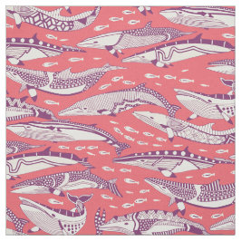 Zwergwale lila rosa pink stoff