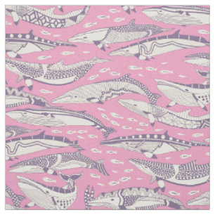 Zwergwale violett Pastell Magenta Stoff
