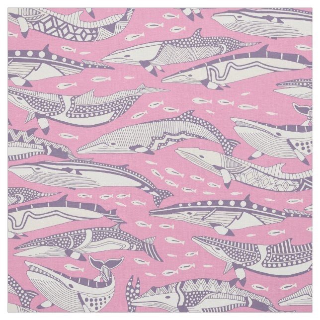 Zwergwale violett Pastell Magenta Stoff (Muster)
